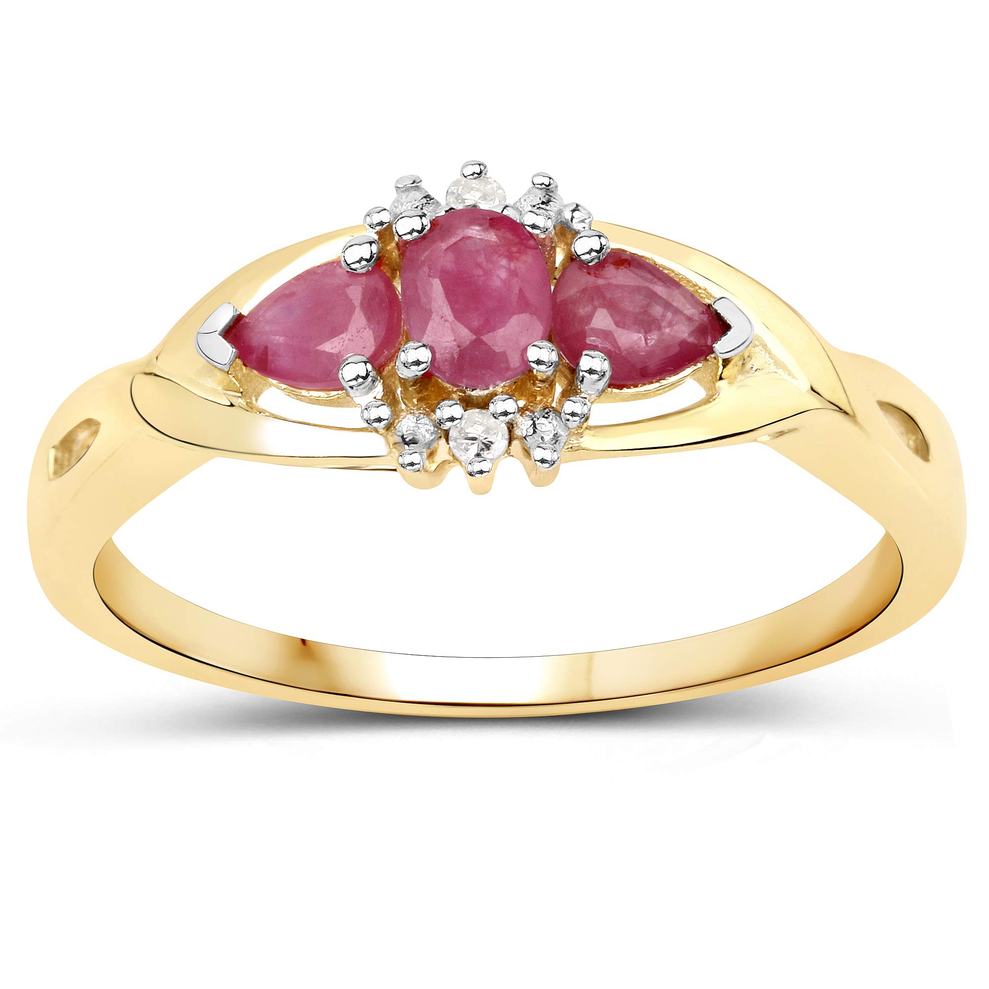 The Diamond and Wedding Ring Bargain CentreThe Ruby Ring Collection: 9ct Gold Ruby & Diamond Engagement Ring, Ring Size H,I,J,K,L,M,N,O,P,Q,R,S,T,U,V