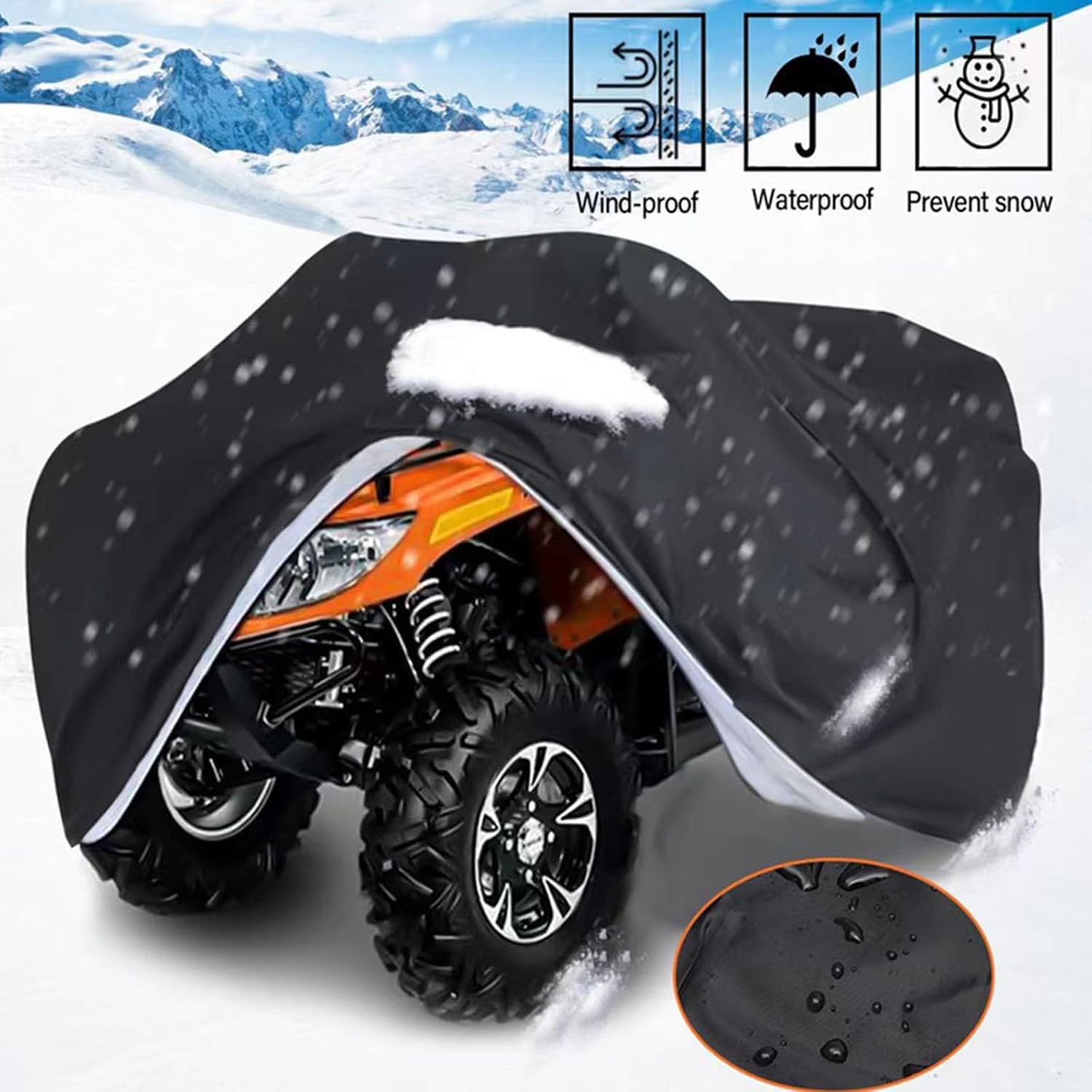 Heavy-Duty PU Grasscutter Protector UV-Resistant University Storage Bag Global Size 72x54x46In Mower Cover UV