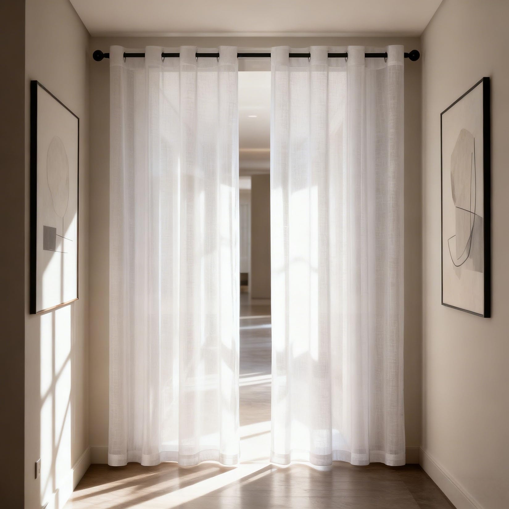 Cortinas translúcidas para balcón comedor y cocina luminosa