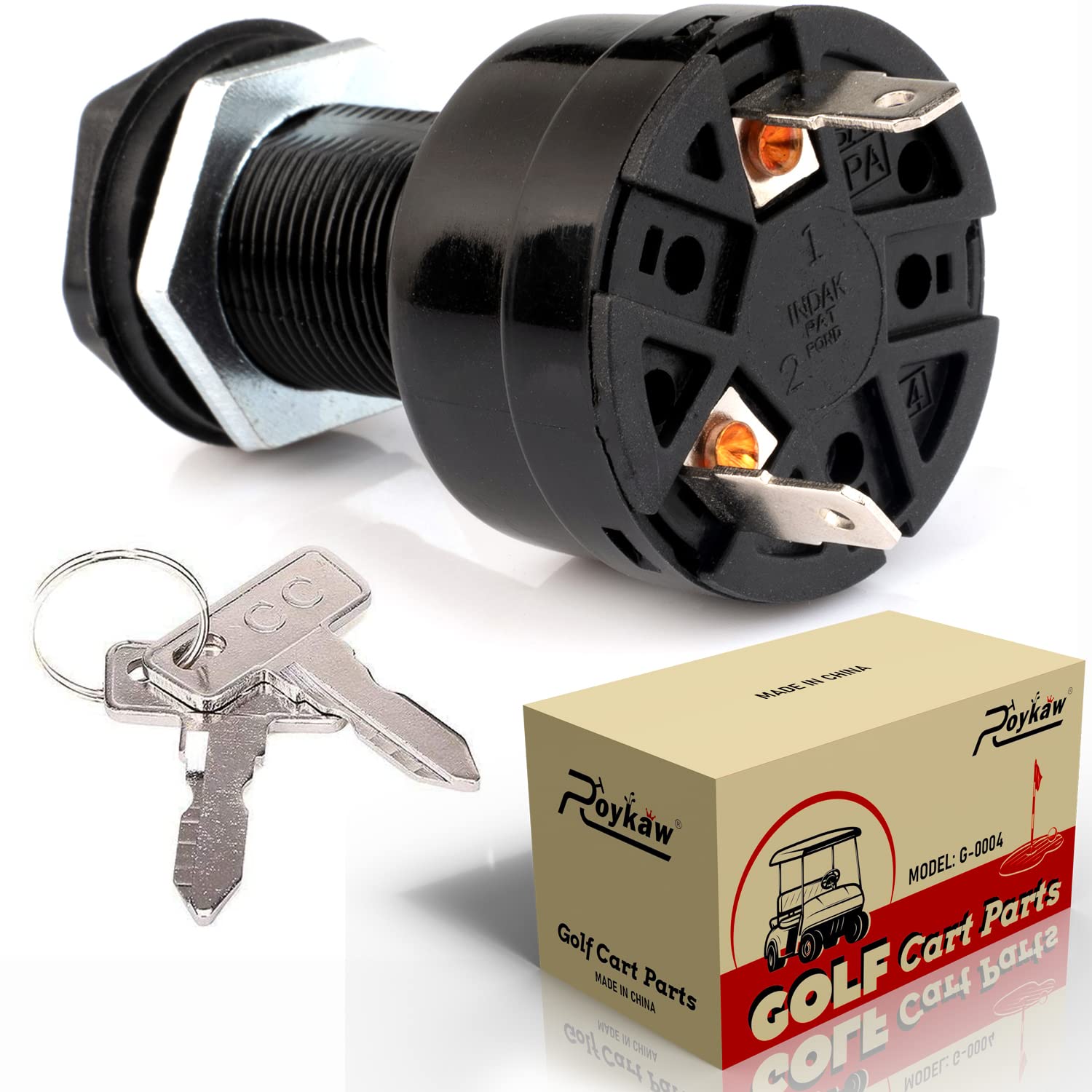 Roykaw Switch Starter Ignition Key Switch for Club Car Precedent Golf Cart 1025086-01 Electric 2-PIN