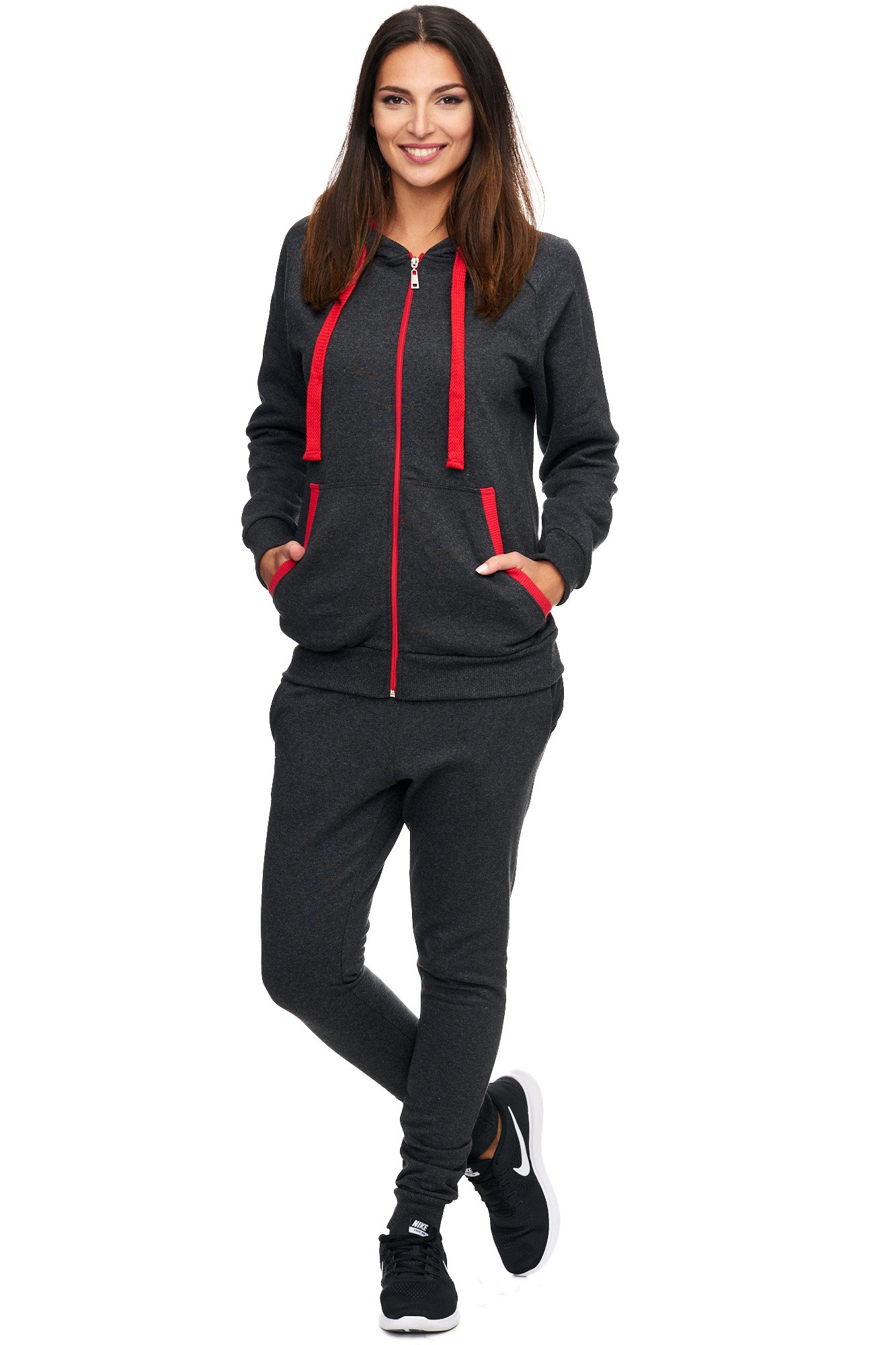Violento Tuta da jogging da donna | Tuta con cappuccio e polsini stretti | Giacca da allenamento e pantaloni da jogging | Confortevole e sportivo | Uni 239 – 704