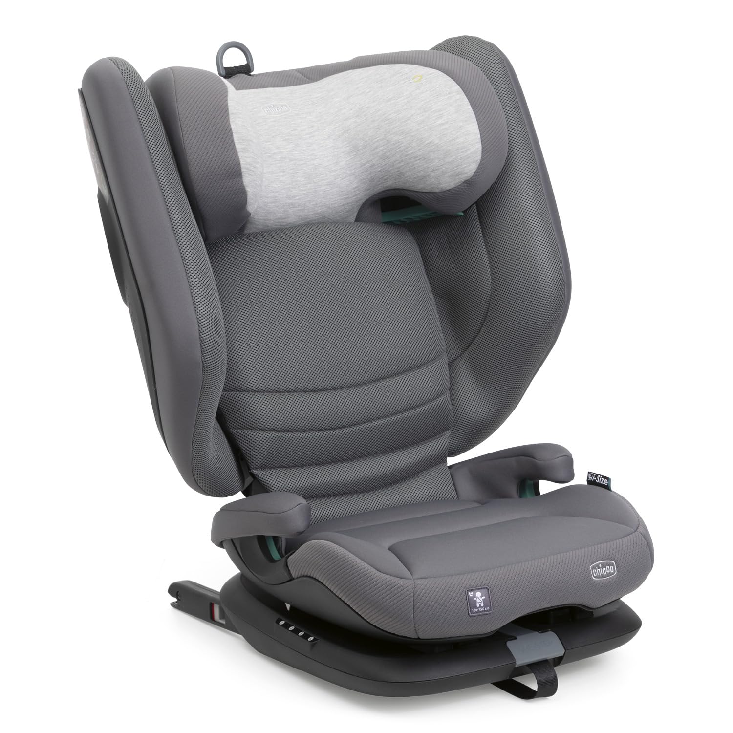 Chicco Fold&Go S i-Size (ECE R129/04), Seggiolino Auto 100-150 cm, con Connettori Rigidi Isofix, Bambini 3-12 anni, Reclinabile e Pieghevole, Protezione Laterale, Altezza e Seduta Regolabili