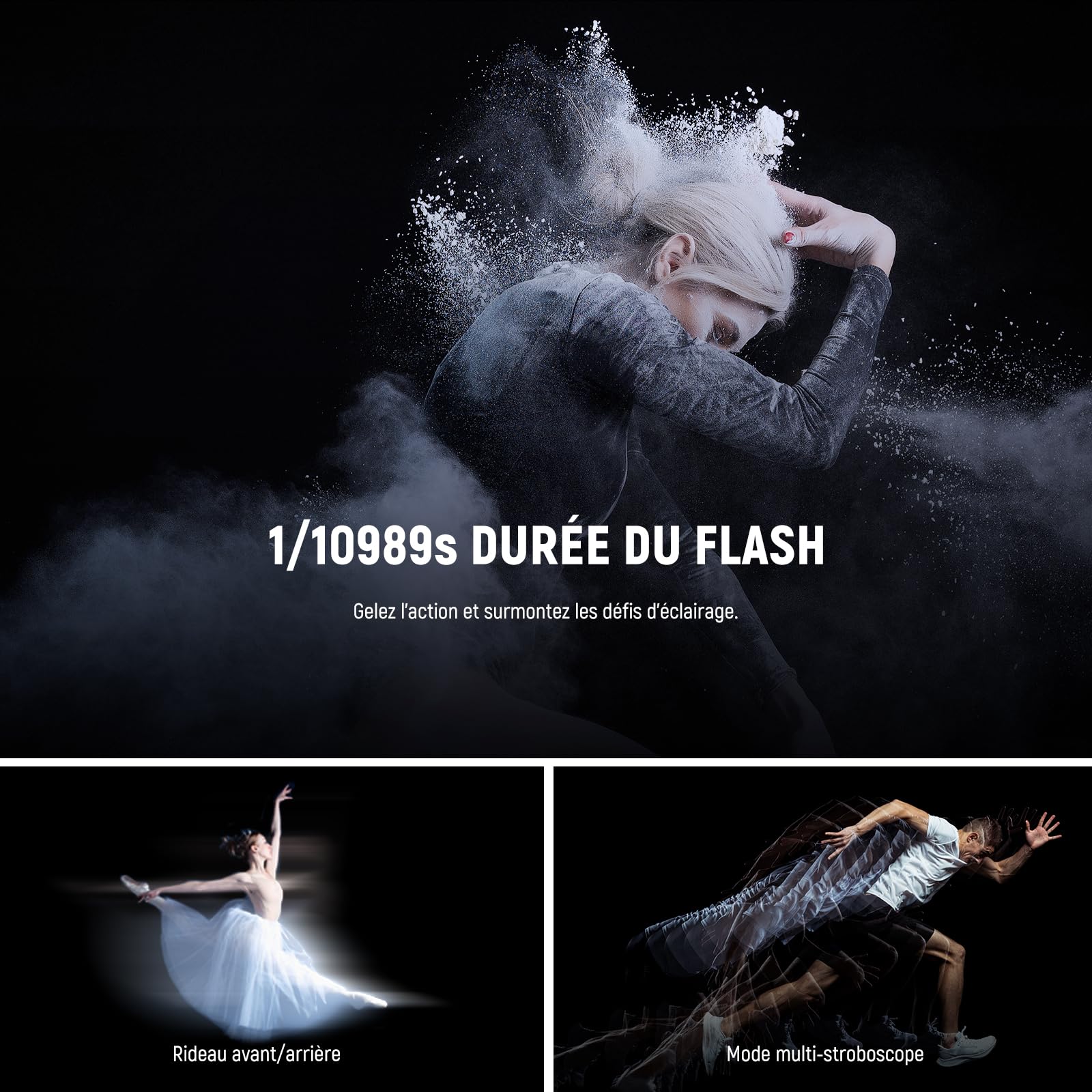 NEEWER Q4 400W Flash Stroboscopique 2.4G TTL Déclencheur QPRO-C Compatible avec Canon 1/8000HSS/30W Lampe Modélisation/400 Pleine Puissance/0,01-1,2s Recyclage pour Photographie de Mariage Extérieur