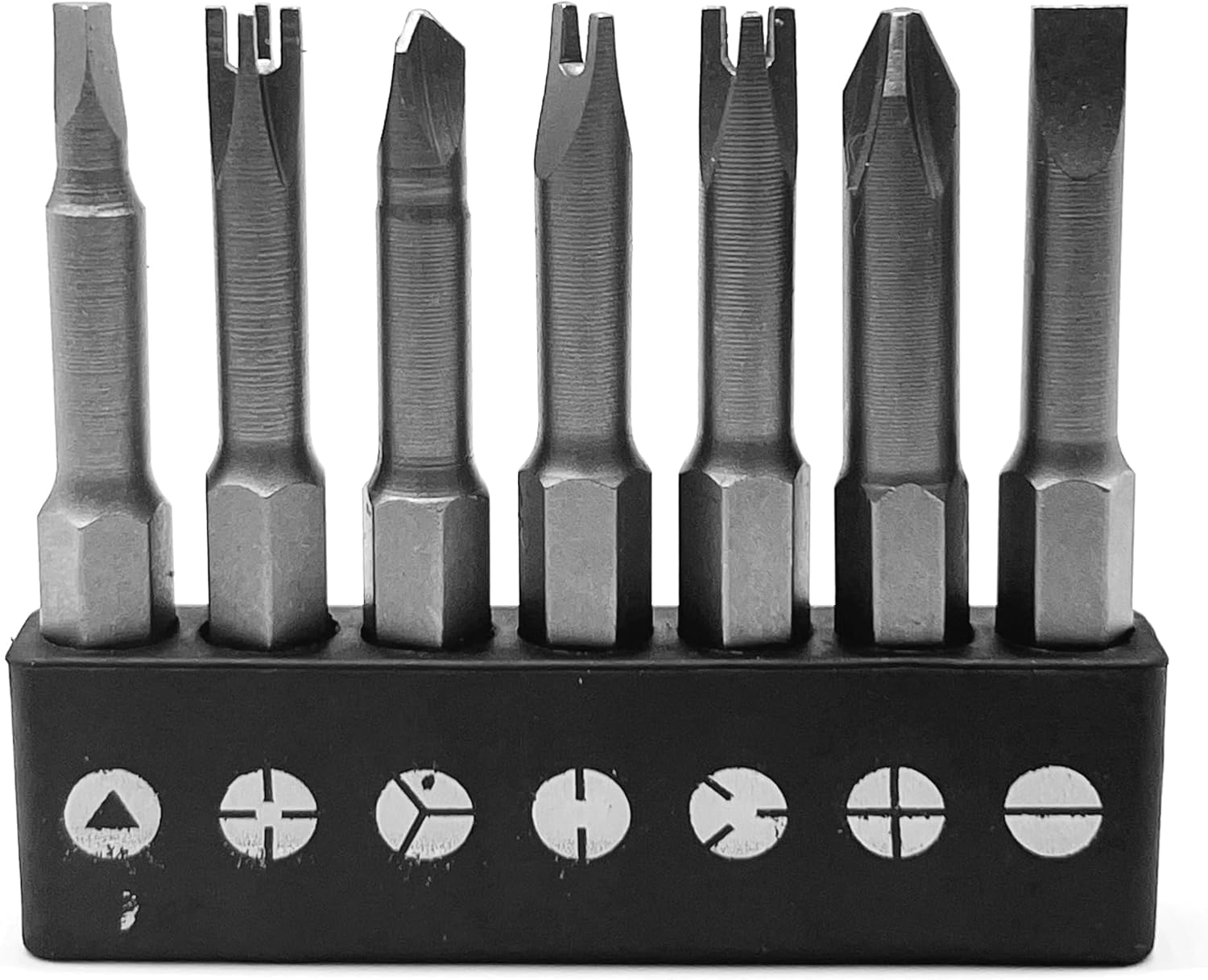 Special Shape Screwdriver Insert Bit Set Phillips Slotted U-Shape Y-Type Triangle Inner Cross 3-Points Durable CR-V Steel 2" Long Shank with Standard 1/4" Hex Drive