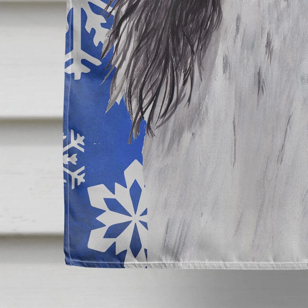 Caroline's Treasures SC9361CHF Springer Spaniel Winter Snowflakes Holiday House Flag Large Porch Sleeve Pole Decorative Outside Yard Banner Artwork Wall Hanging, Polyester, House Size, Multicolor