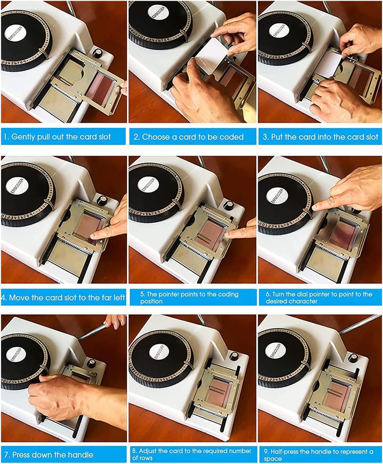 Amazon.co.jp: 手動カードエンボスマシン、68文字スタンピングエンボス