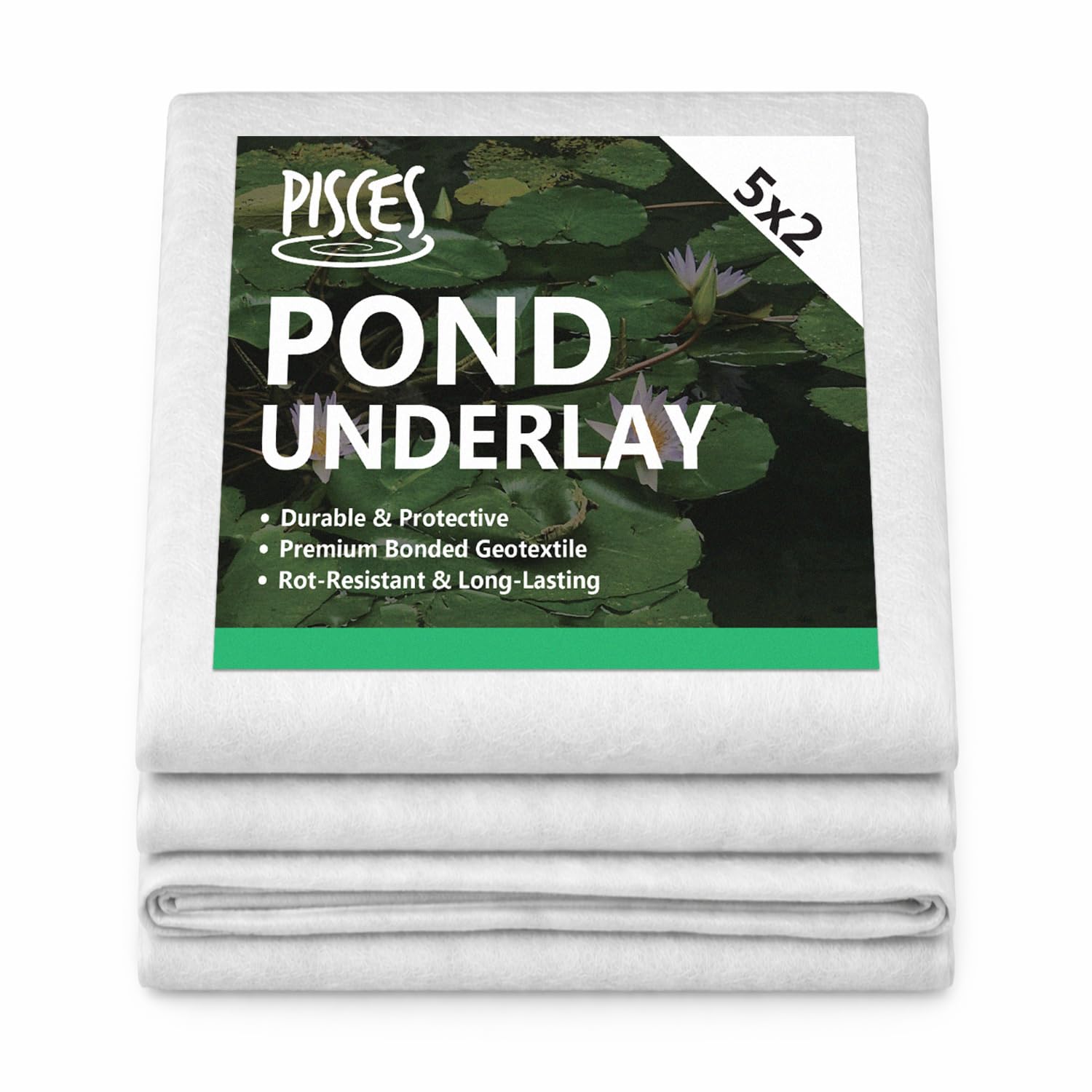 Pisces Pond Underlay 2 x 5m (10 sq.m) Flexible & Durable Aquatic Liner for Ponds, Fountains, Streams
