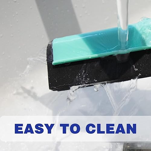 Miniatura 6 de Escoba mágica de 18 pulgadas con mango de aluminio ajustable de 43 pulgadas, escoba mágica ligera para piso, garaje, patio, ducha, baño, baldosas de