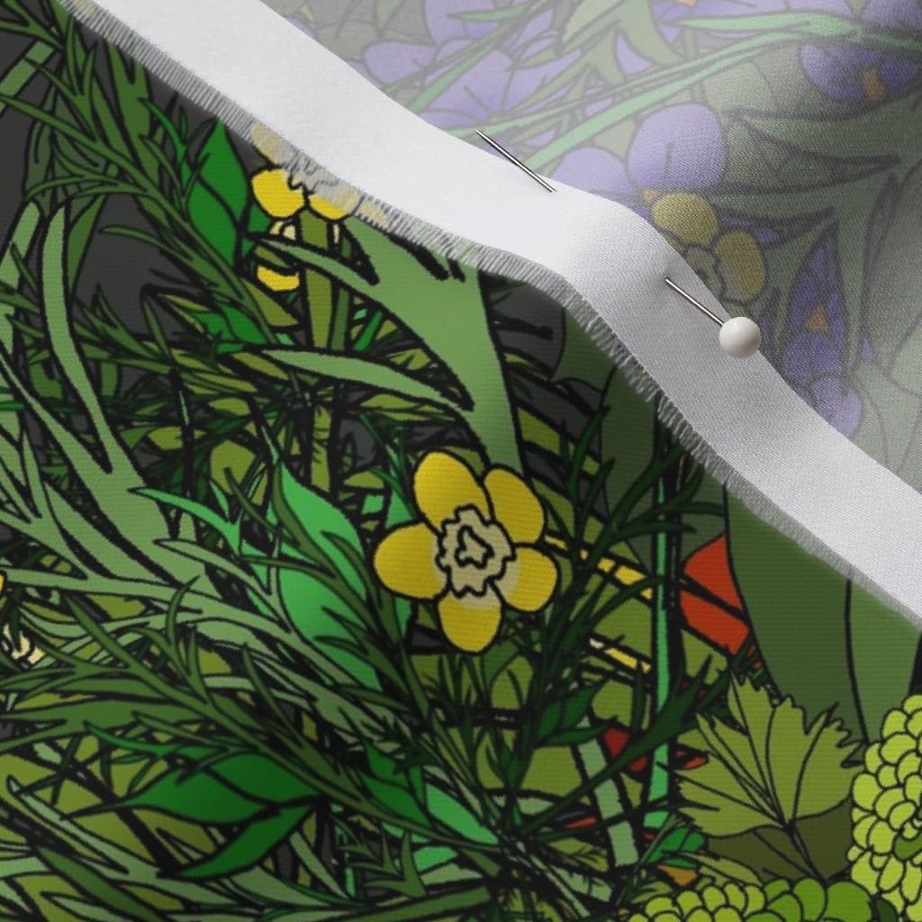 Spoonflower Fabric - Maximalist Floral Lush Wildflowers Bright Colorful Rainbow Garden Printed on Organic Cotton Sateen Fabric by The Yard - Sewing Quilting Apparel Home Decor