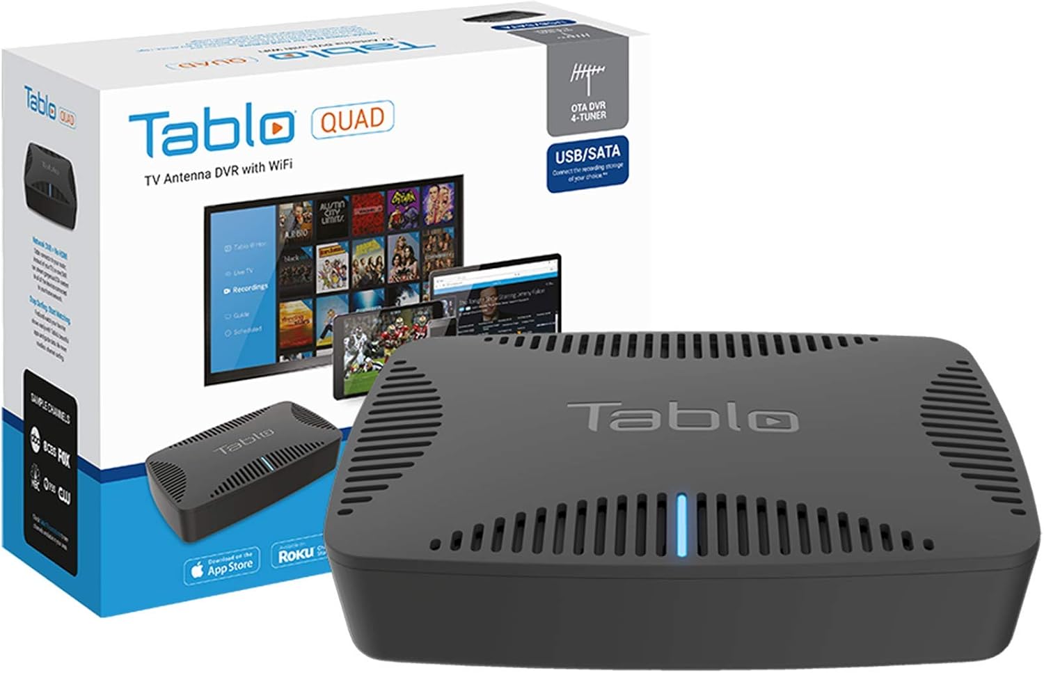 Discount 70% Tablo TQNS4B-01-CN Quad Over-The-air [OTA] Digital Video Recorder [DVR] for Cord Cutters - with WiFi, Live TV Streaming, & Automatic Commercial Skip, Black