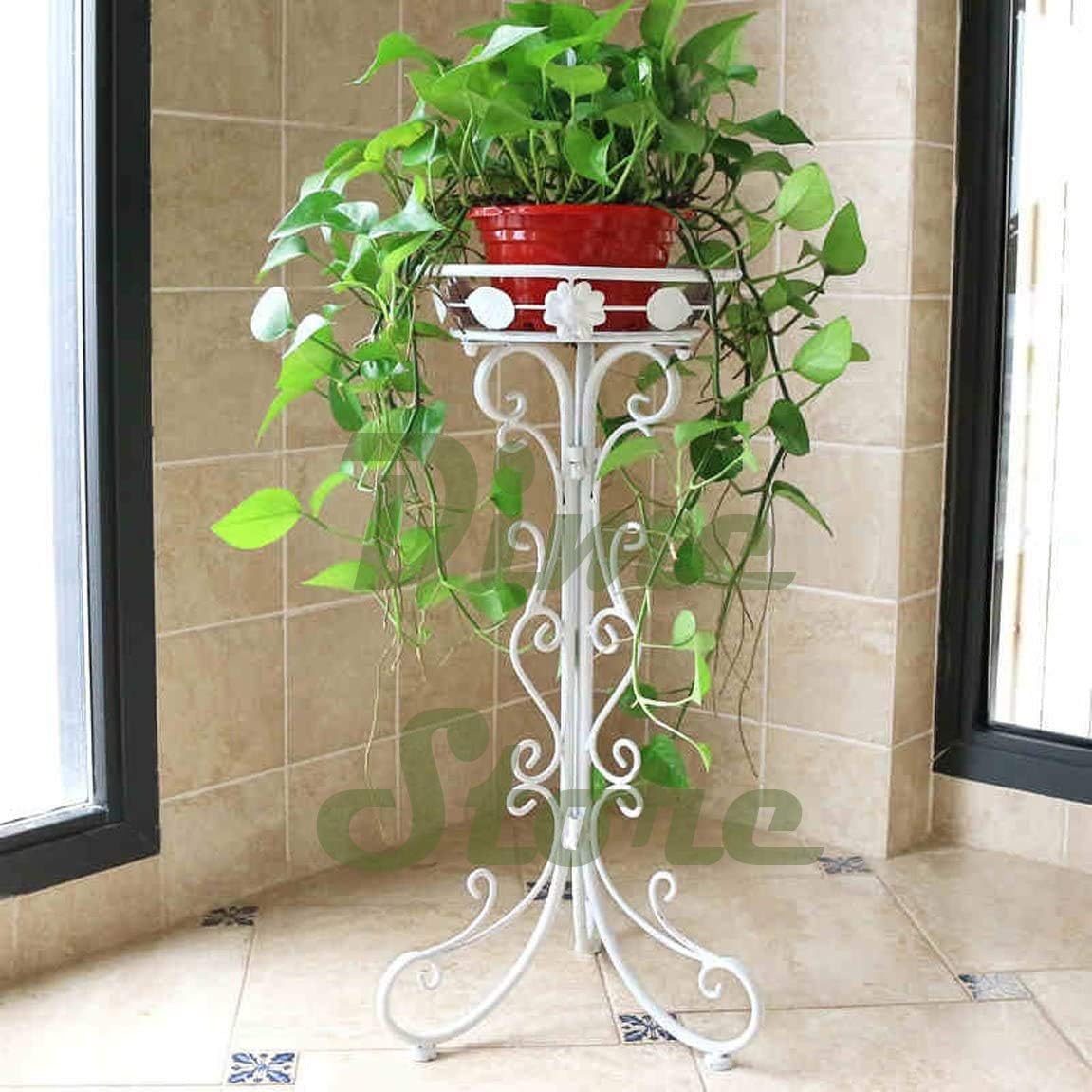 Dime Store Plant Stand Flower Pot Stand For Balcony Living Room Outdoor Indoor Plants Plant Holder Home Decor Item (Classic Style, White)