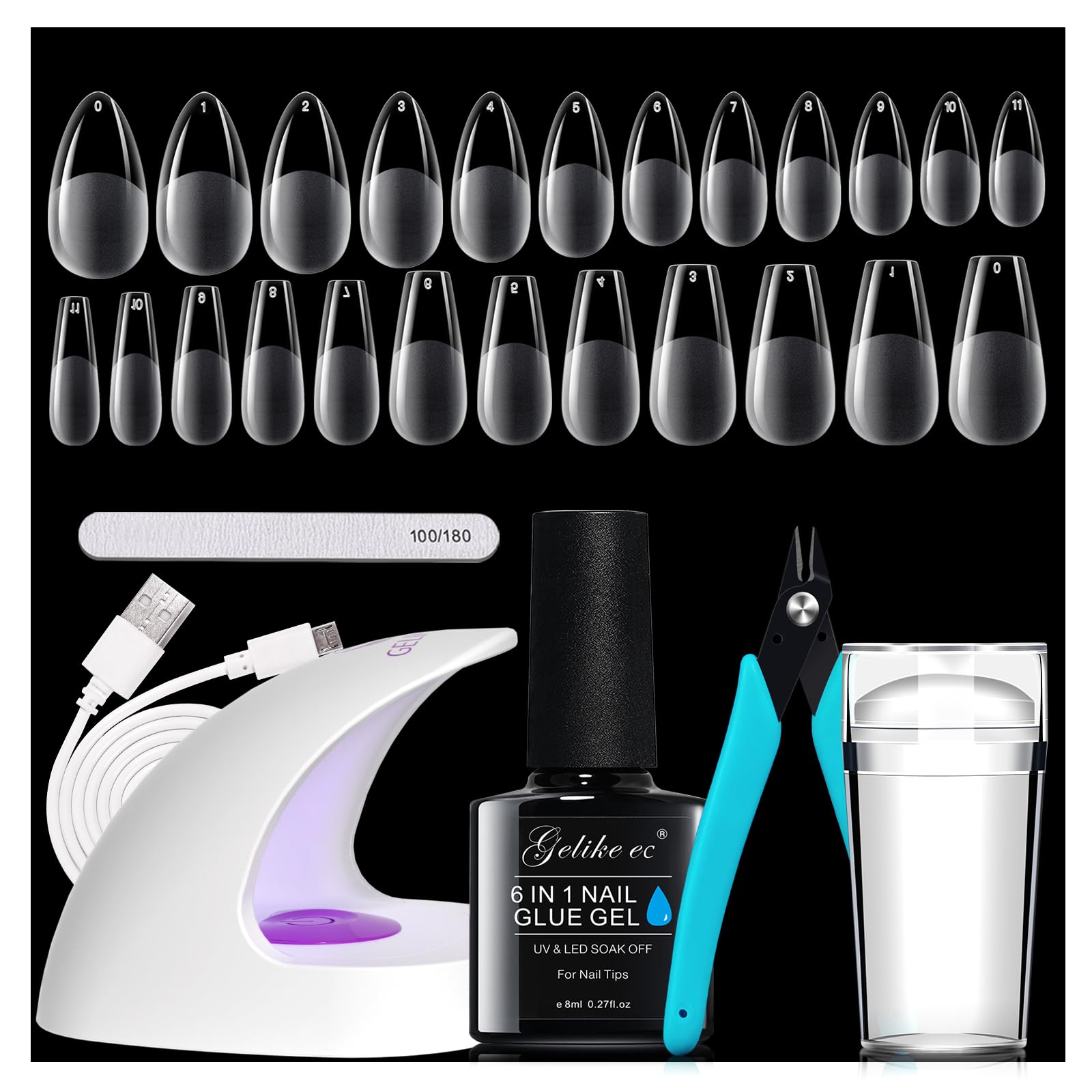 Gelike ec Nail Tips and Glue Gel Kit