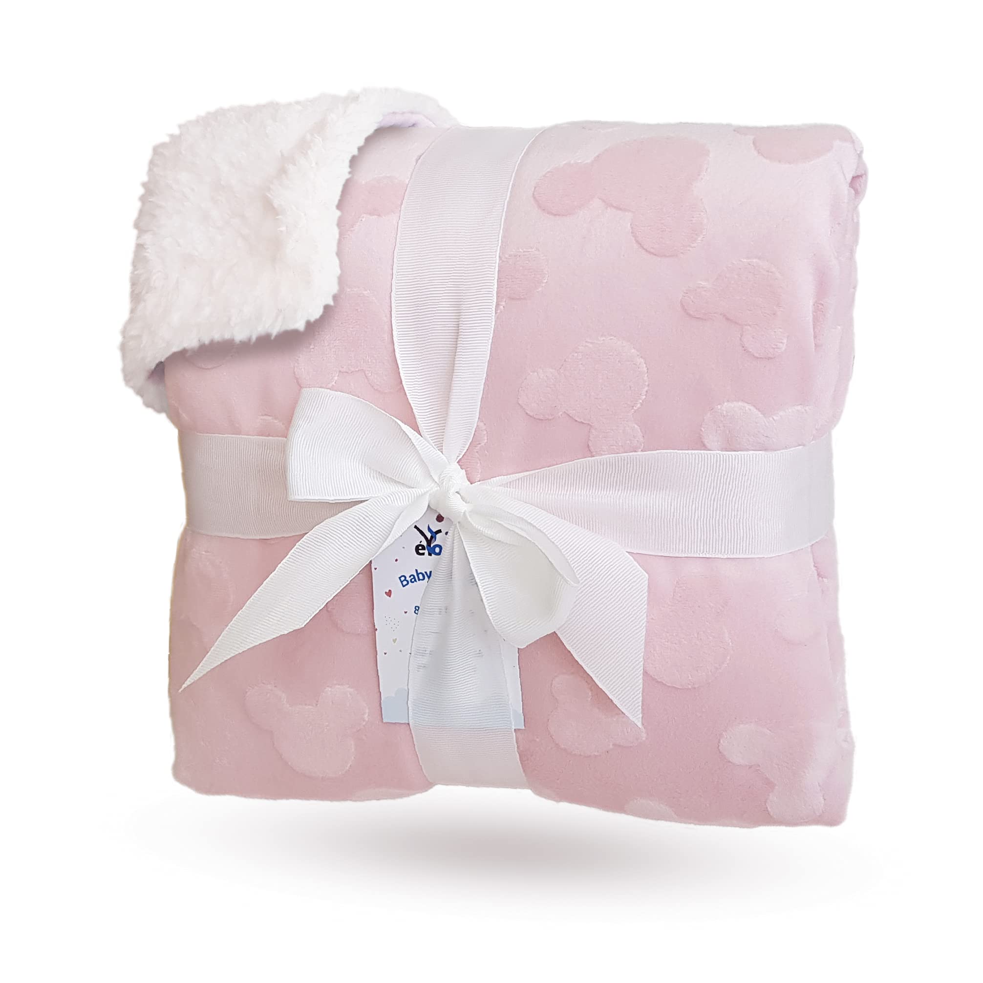 Large Pink Fleece Baby Blanket 80x110 cm | Warm & Soft for Cot, Pram, Nursery