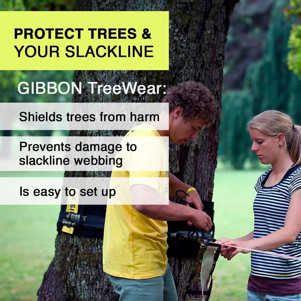 GIBBON TreeWear - Slackline Tree Trunk Protector - Slack Line Accessory Tree Wrap for Line & Tree Protection - Slackline Attachments - Tree Guard