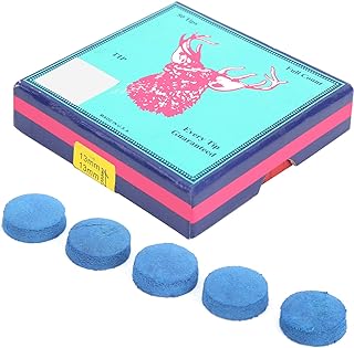 Dilwe Billiards Cue Pool Tip, 50PCS PU Leather Snooker Pool Cue Tip Billiards Accessory with Storage Box