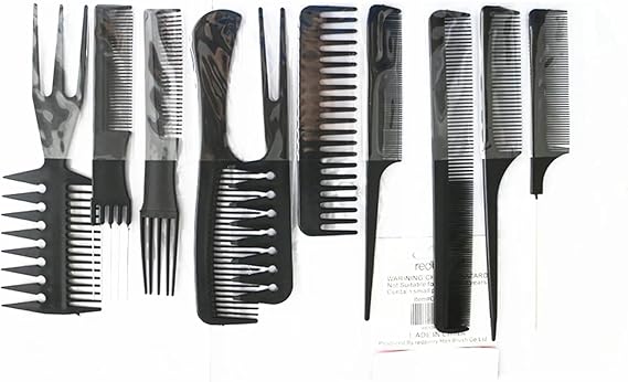 Croc 1110 Bag Comb Set 10 - Professional Hairdresser Combs