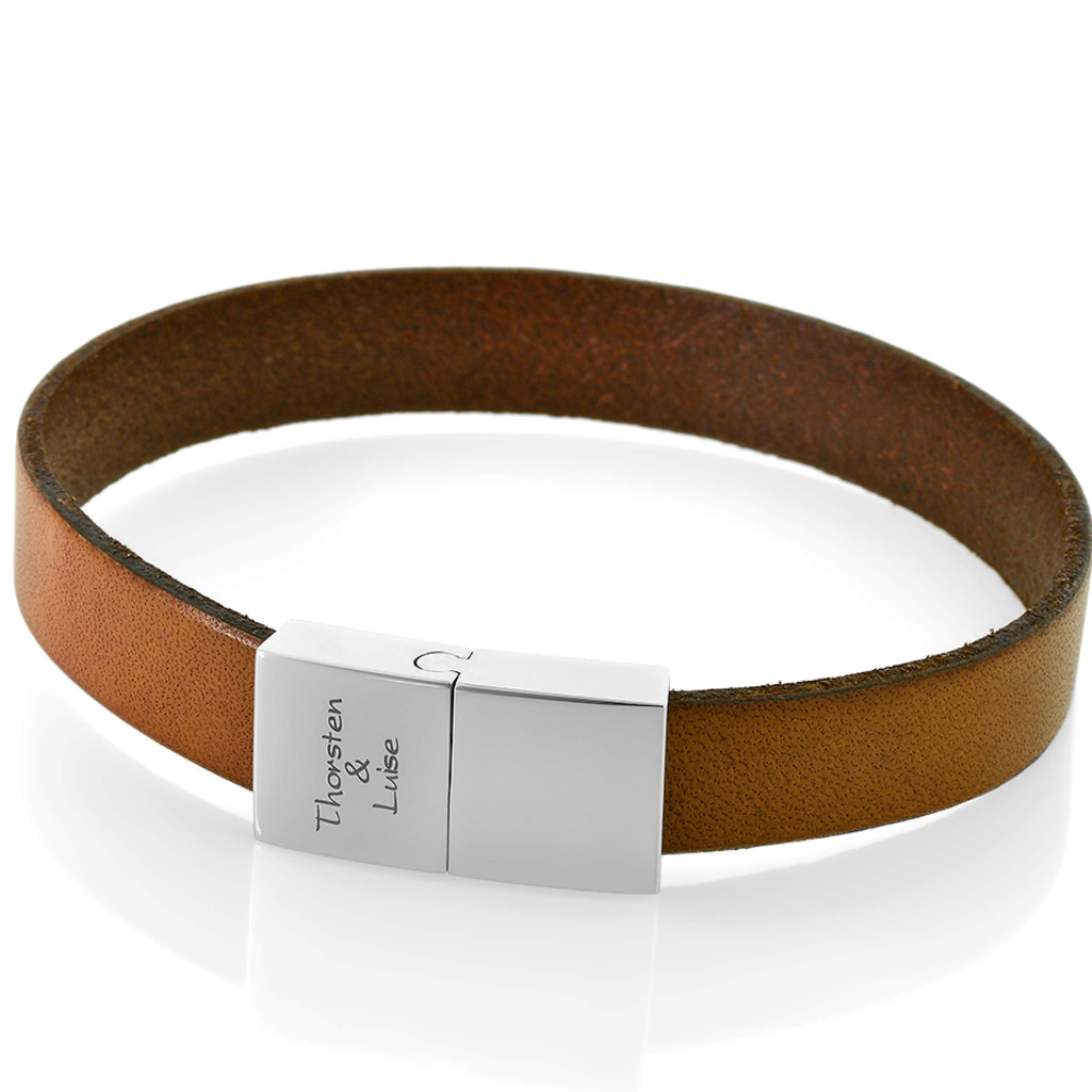 Armband Gravur Herren Leder braun Mann Lederarmband Koordinaten Männerarmband Wunschgravur Männer Geschenke Herrenschmuck Namen Spruch | HANDMADE IN GERMANY