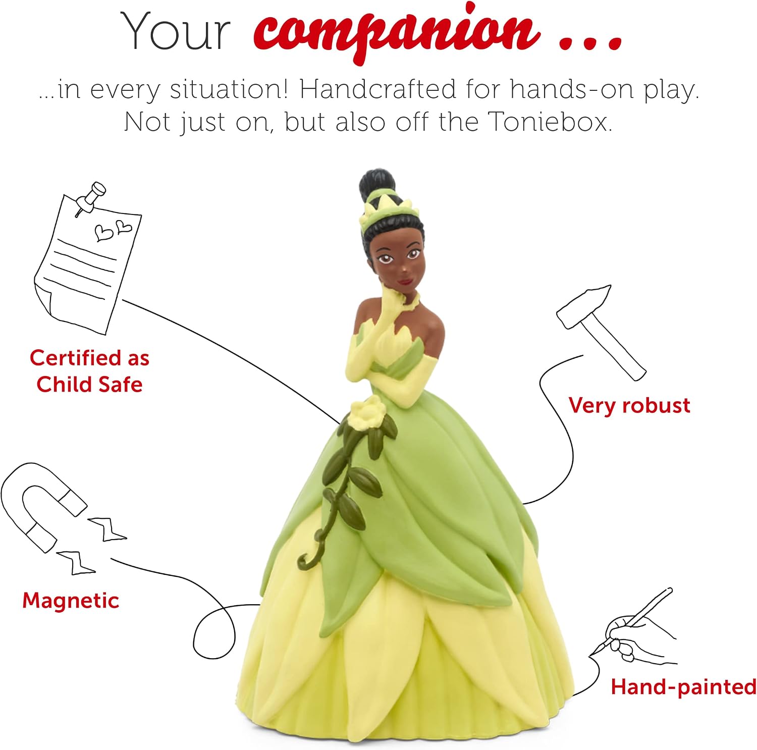 tonies Princess and the Frog Audio Character - Princess Tiana Toys, Disney Audiobooks for Children, The Princess and the Frog, Large - Image 4