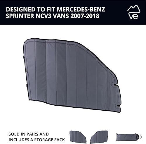 Miniatura 5 de VanEssential Cubiertas magnéticas aisladas para ventana de puerta delantera (par) diseñadas para Mercedes-Benz NCV3 (furgonetas 2007 a 2018), color