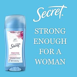 Secret Antiperspirant and Deodorant for Women, 24hr Sweat & Odor Protection, PH Balanced Protection, Gentle on Skin, Invisible Solid, Unscented, 2.6 oz (Pack of 3)