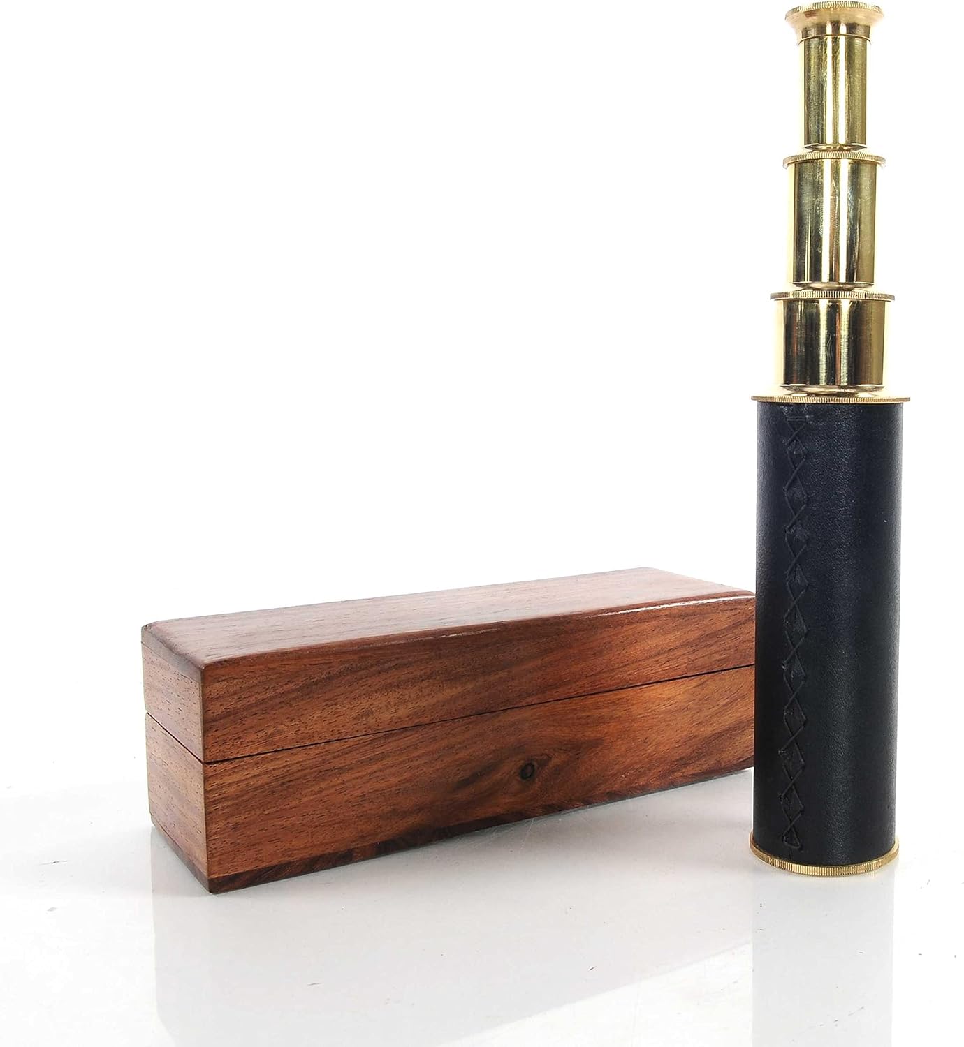1.5" x 15" x 1.5" Handheld Telescope in Wood Box