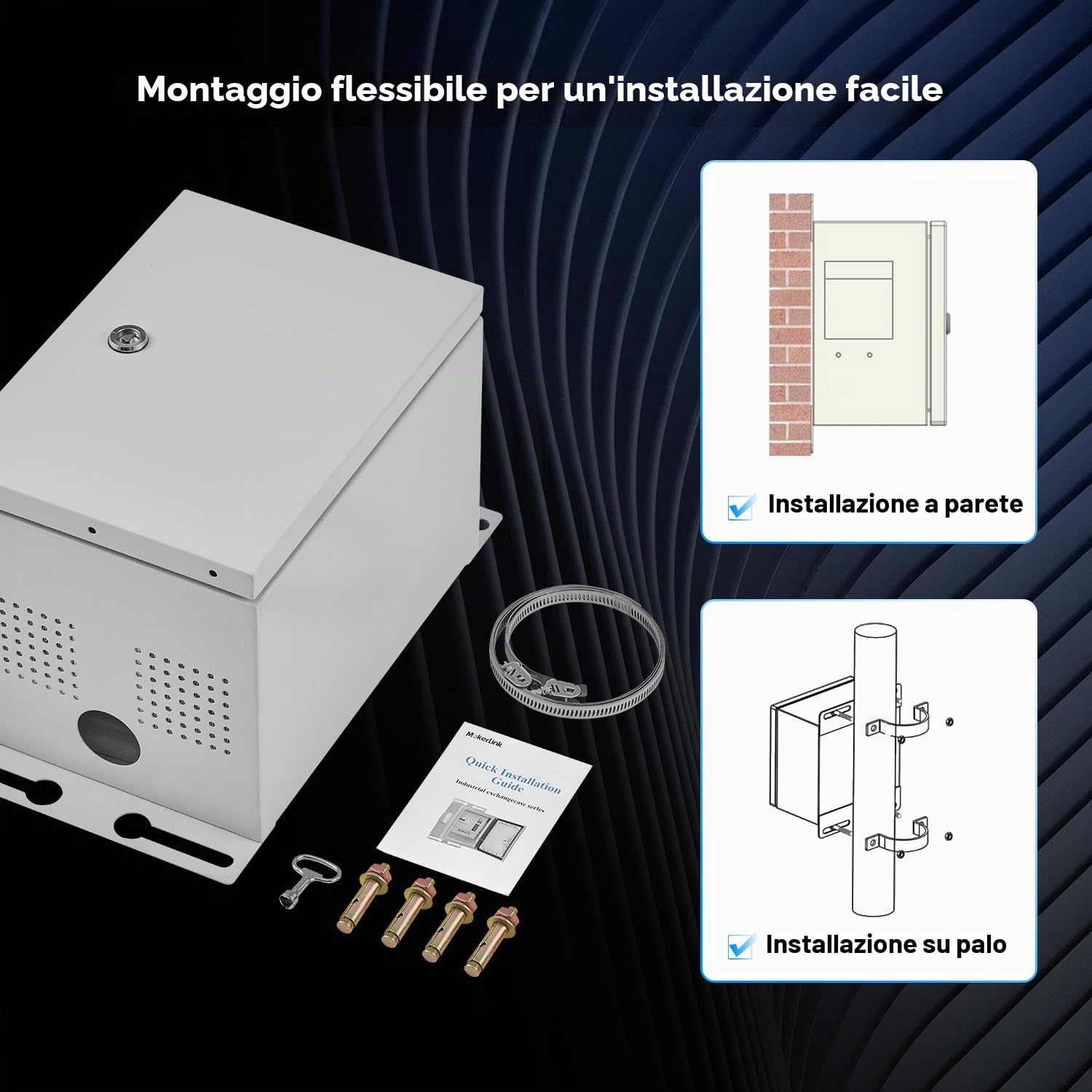 MokerLink Alloggiamento interno/esterno con 8 porte Gigabit PoE+, 2 porte 1000BASE SFP Ethernet Switch, IEEE802.3af/at POE 246 W, Plug and Play, alloggiamento in metallo IP65, da -40 a 158°F