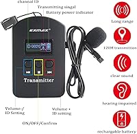 Vista 8 de EXMAX EXD-6688 Sistema de guía turístico de audio inalámbrico de 2.4 GHz, receptor de gancho para la oreja, sistema de iglesia de transmisión