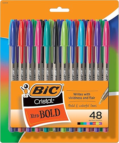 Miniatura 2 de BIC Cristal Xtra Bold Fashion - Bolígrafos de punta media de 0063in 240 unidades paquete de 240 colores para tomar notas suministros escolares para