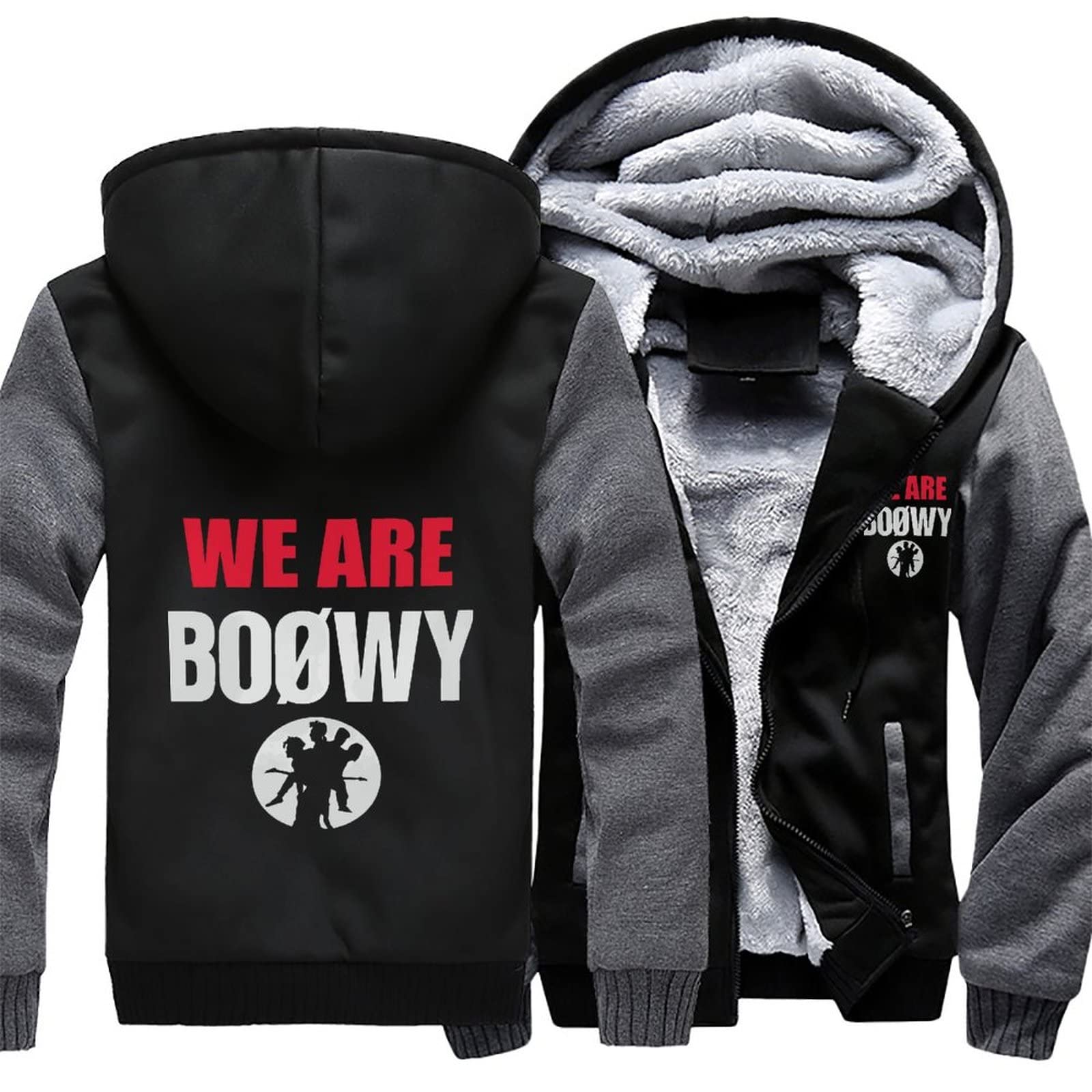 Amazon.co.jp: パーカー メンズ ボウイ Boowy Boøwy ジップアップ 裏 