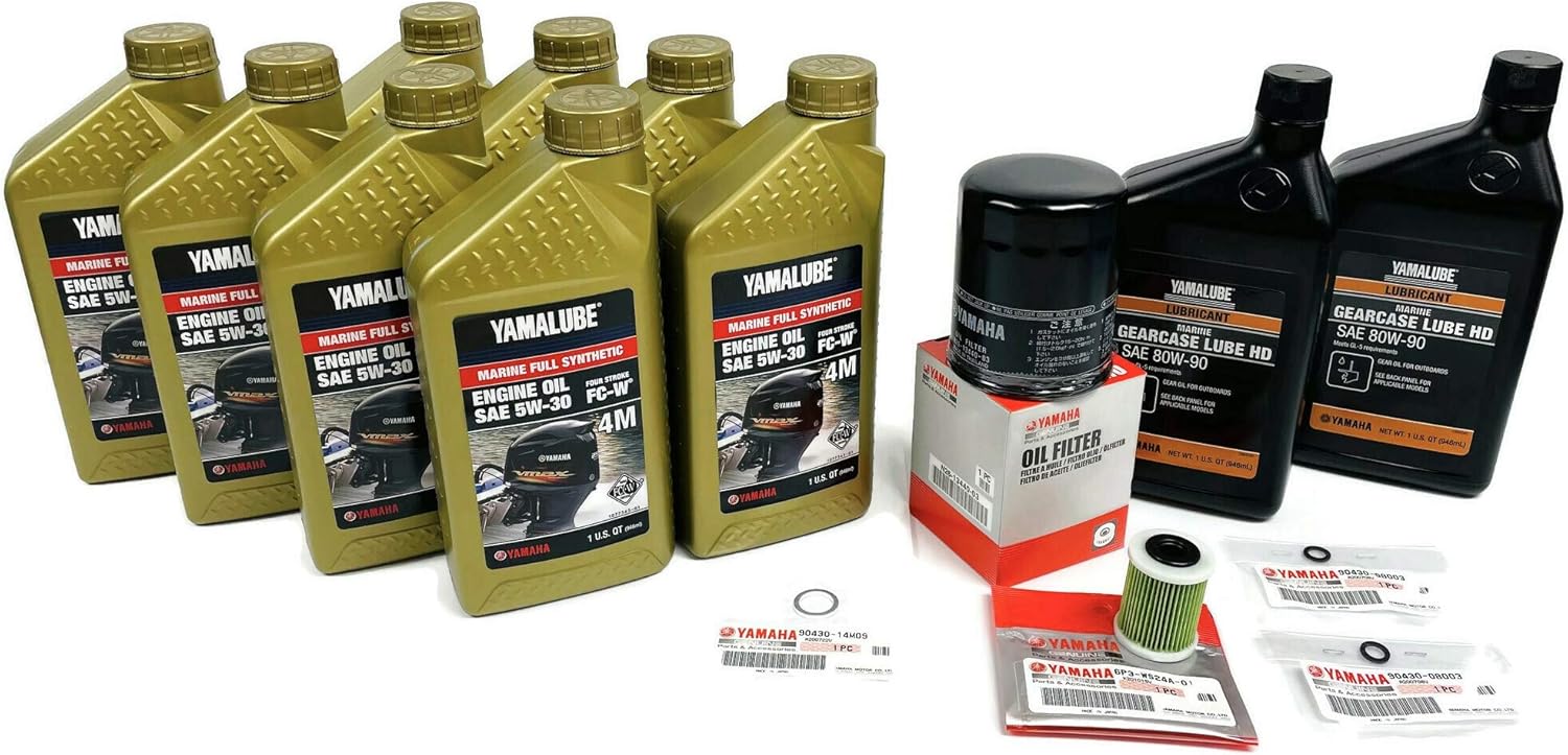 Amazon Com Yamaha Sho Vmax V6 250 225 200 Vf250 Vf200 Vf225 Outboard 4 Stroke Oil Change Maintenance Kit Oil Filter Fuel Filter Lower Unit Gear Lube Hd Kit Gaskets More Automotive