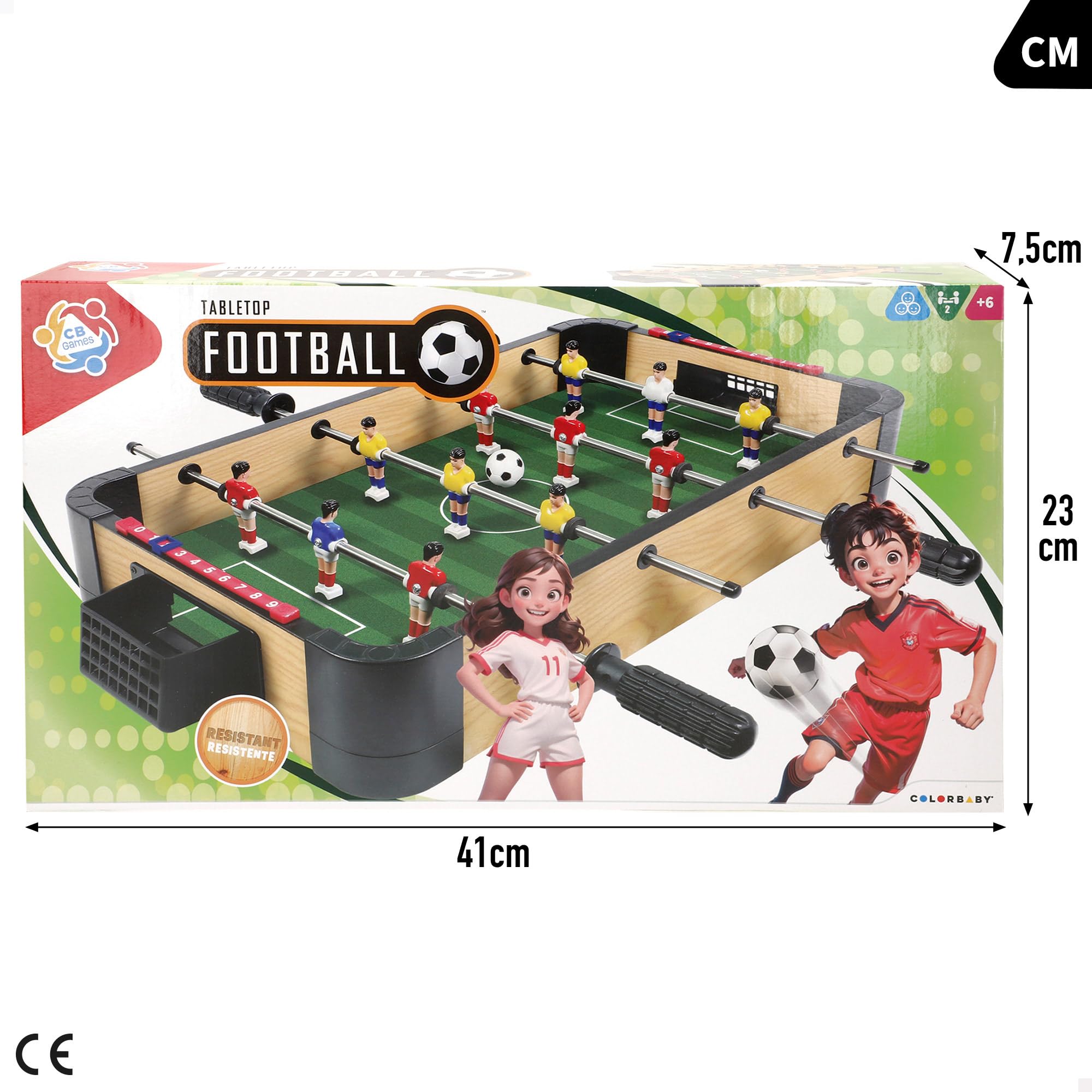 ColorBaby CB Games - Futbolín Mesa, Cuerpo plástico Resistente, 12 Jugadores, con marcadores manuales, para 2 Personas, Futbolines para niños, Fútbol niño, Juguetes 6 años (39527) — view 7