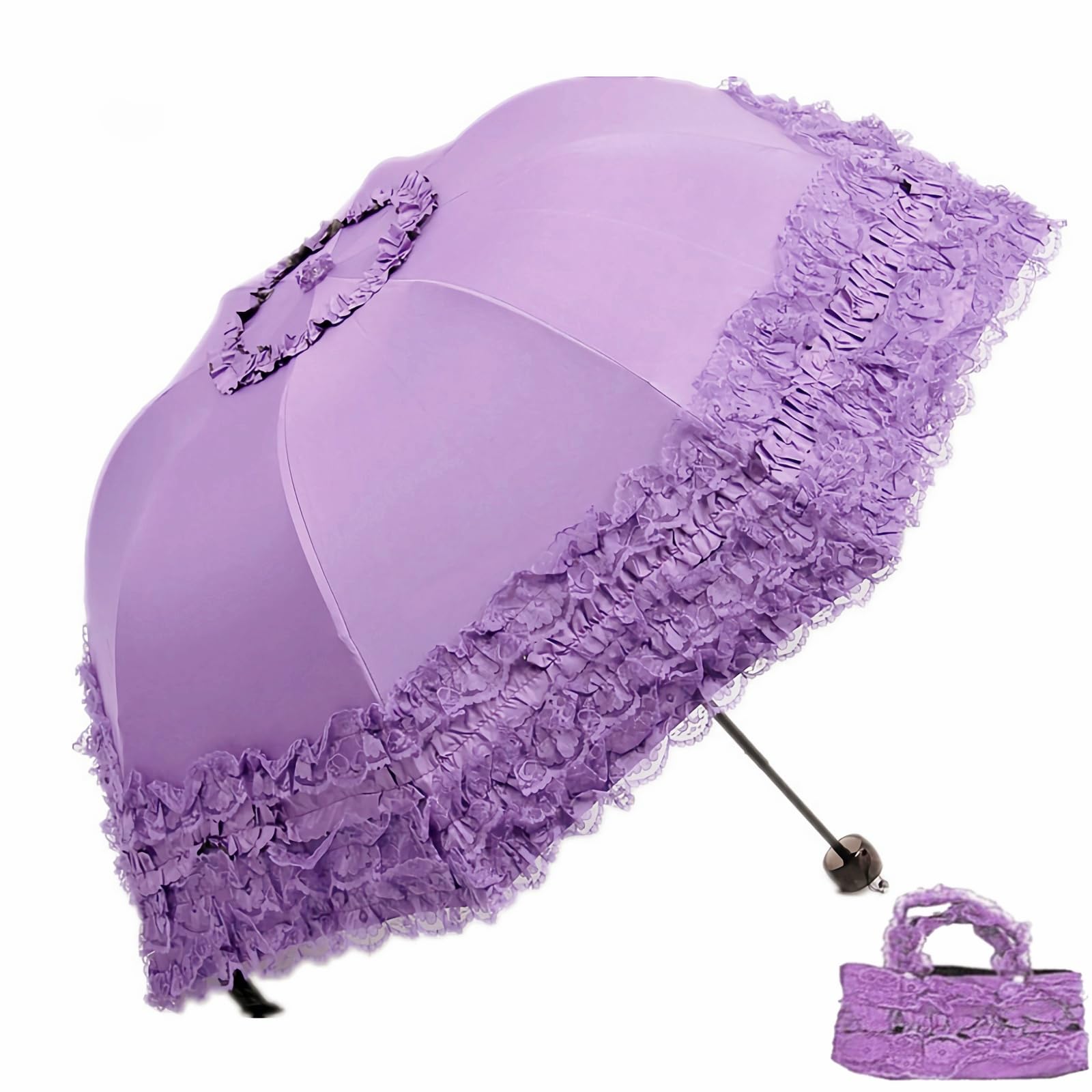 Parasol de plage gothique Lolita violet pour fête de mariage romantique