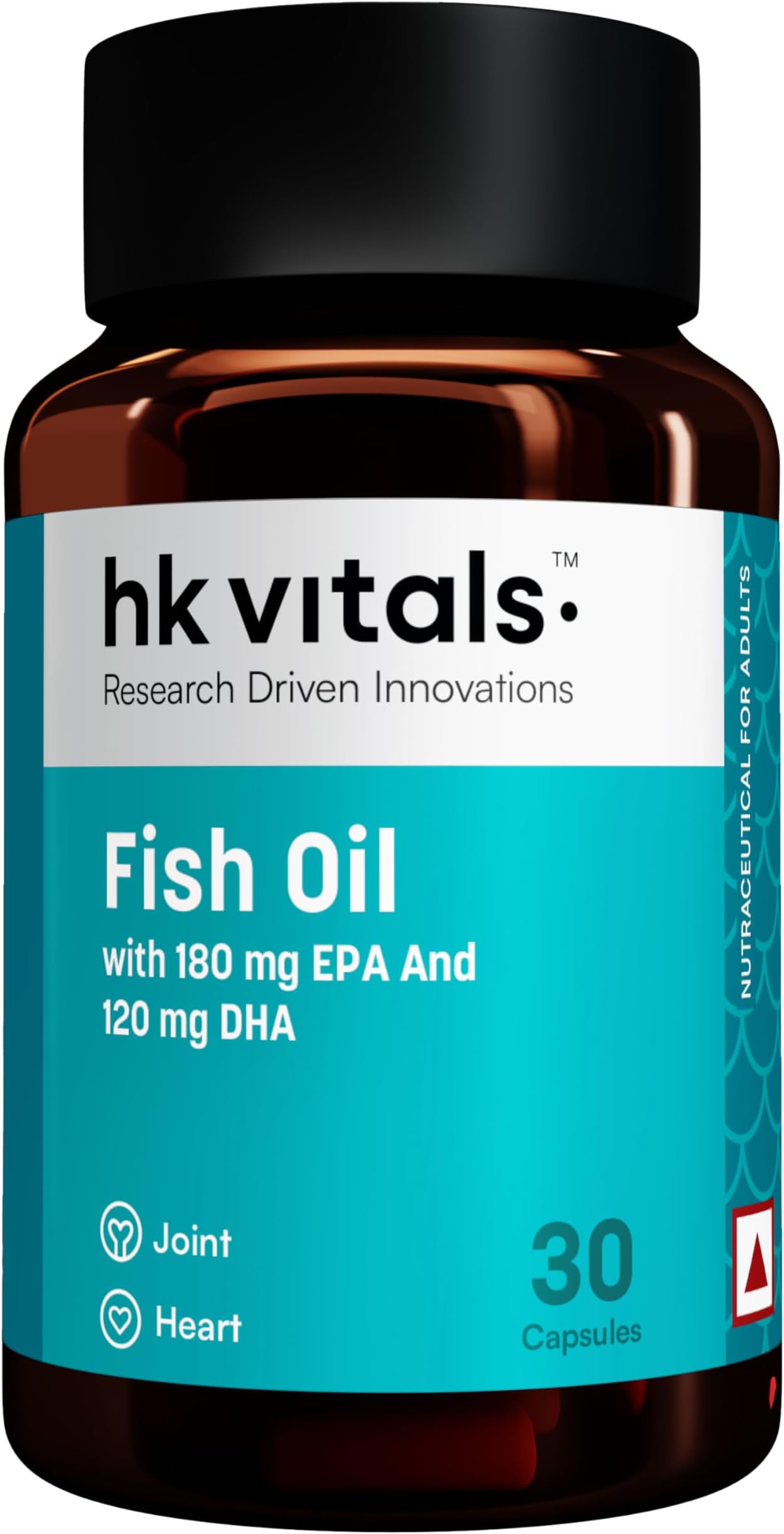 Fish Oil (30 Capsules) | For Men And Women (1000mg Omega 3 with 180mg EPA & 120mg DHA) | For Brain, Heart, Eyes, & Joints Health