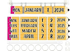 Fun and Colorful Pencil Calendar Bulletin Board Set for Classrooms