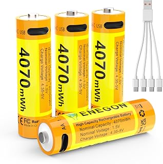 اينيجون بطاريات AA USB-C 4070mWh قابلة لاعادة الشحن (عبوة من