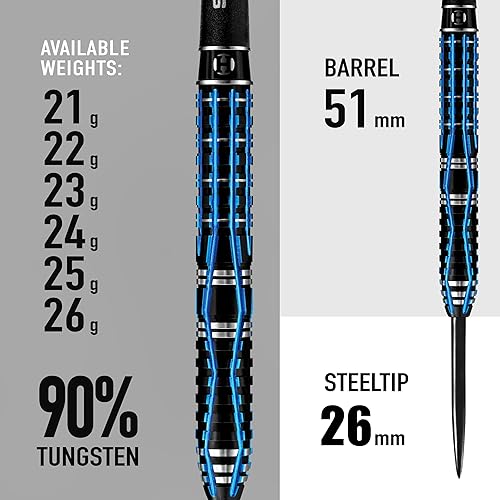 Miniatura 3 de Harrows Ice Recut - Juego de dardos con punta de acero al 90% tungsteno de 0.74 oz, 0.78 oz, 0.81 oz y 0.85 oz, incluye ejes midi de carbono