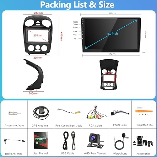 Miniatura 8 de Android Car Stere for Volkswagen Beetle 2004-2010 Support Wireless CarplayAndroid Auto with 9 inch Touchscreen WiFi GPS Navigation BT USB FMRDS