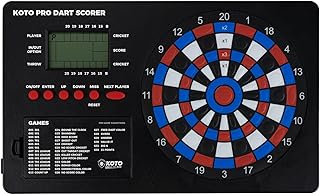 KOTO â Pro Dart Scoreboard Electronic with 32 Games, Digital LED Display & Wall Mount, Up to 8 Players, Battery Powered
