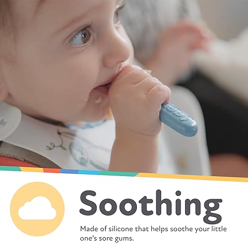 Miniatura 3 de Nuby Juego de 3 cucharas para bebé de 3 etapas, paquete de 3, más de 6 meses, cucharas para bebé con mango de fácil agarre, pasteles