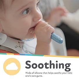 Nuby 3-Stage Baby\'s First Spoons Set - 3 Pack - 6+ Months - Baby Spoons with Easy Grip Handle - Serene