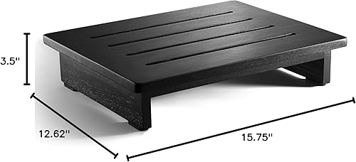 Vista 51 de Holana Taburete de madera de 6.5 pulgadas para adultos (no requiere montaje): 500 libras taburetes de un solo paso para elevador de cama alta - Negro