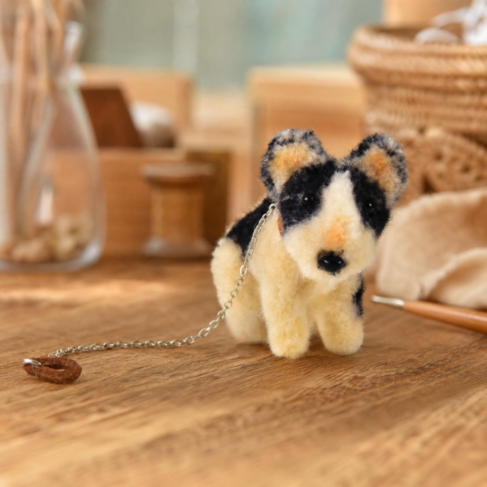 Miniatura di Cane in Fibra Acrilica to Ciondolo Leggero Accessorio per nti dei Cani, Decorazione Bambole BJD, Stile F