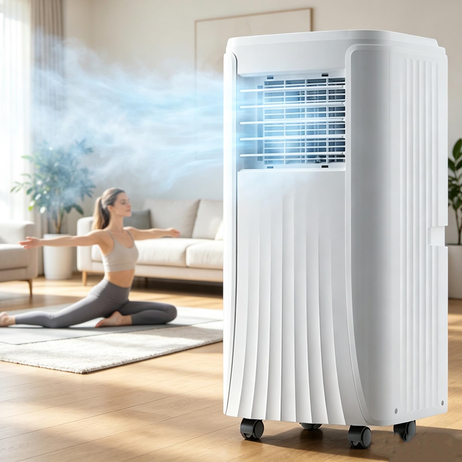 AityBuy Portable Air Conditioner with Full Installation Accessories,9000/12000 BTU Mobile AC Unit,24-Hour Timer,Energy Efficient Cooling with Remote Control 9000BTU