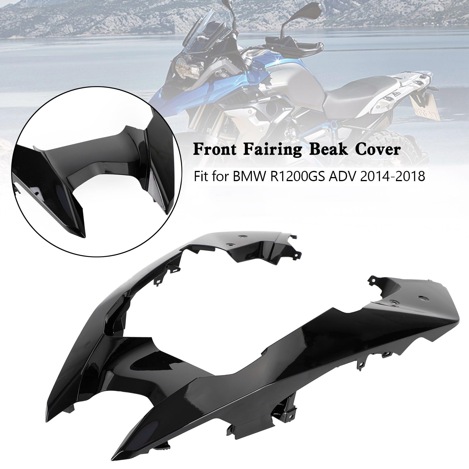 Topteng Front Nose Fairing Beak Fender Cover Apto para BMW R1200GS ADV 2014-2018 Black