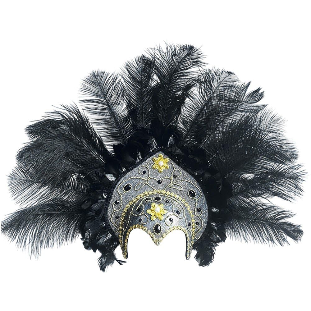 Tocado De Plumas De Corista, Diadema De Carnaval, Accesorios para Disfraces De Vegas, Fiesta De Mardi Gras De Río