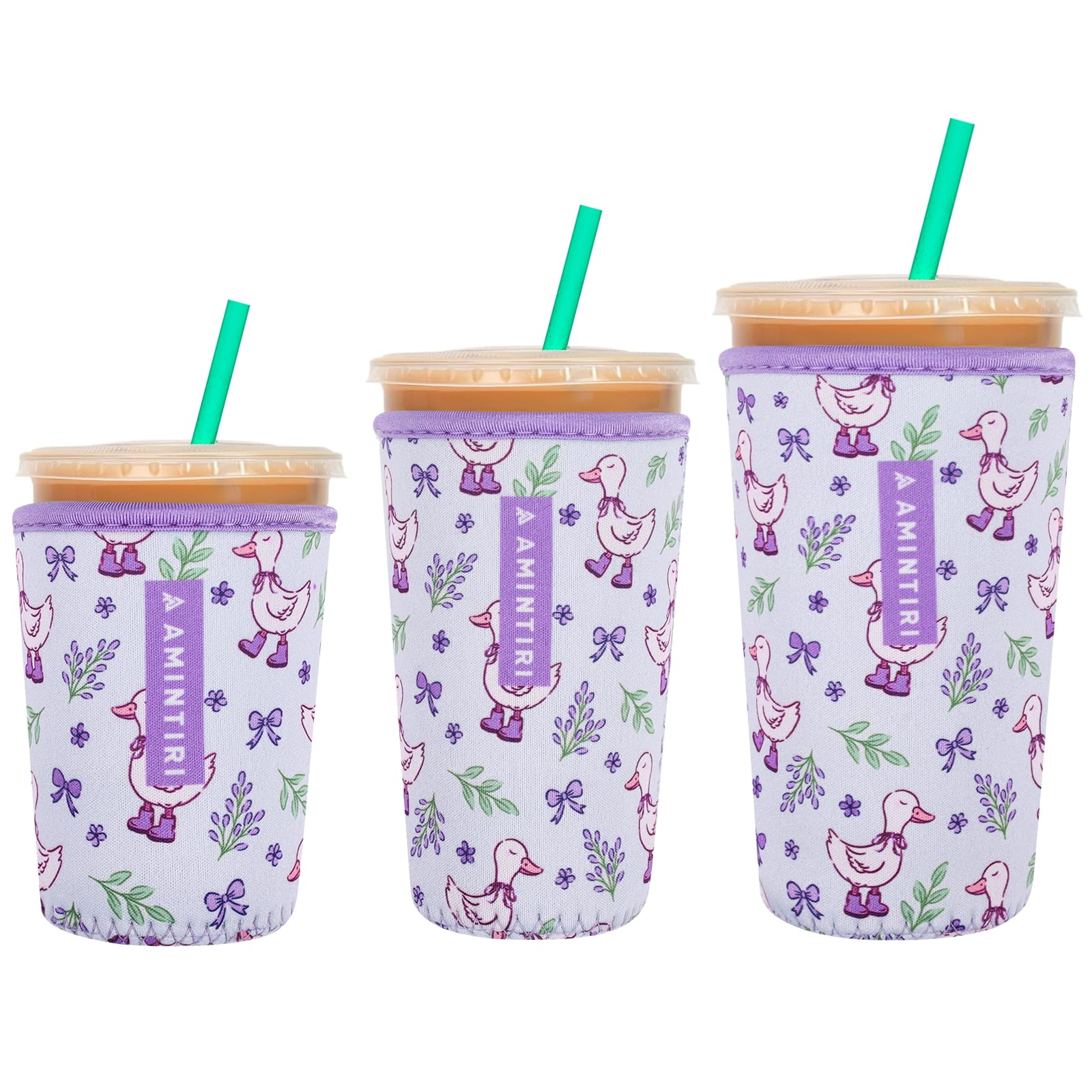 Amintiri Reusable Insulator Neoprene Sleeve for Iced Coffee &amp; Cold Soda