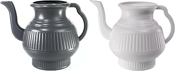 Pair of Lota or Bodna or Toilet Wash Jug Grey and White