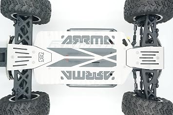Stainless Steel Front + Center + Rear Chassis Armor Skid Plate Set fits Arrma 1/10 Big Rock Crew Cab Typhon 3S - Hollow