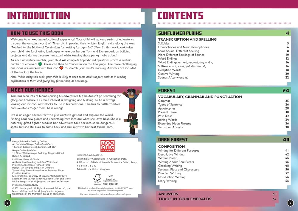 Amazon | Minecraft English Ages 6-7: Official Workbook