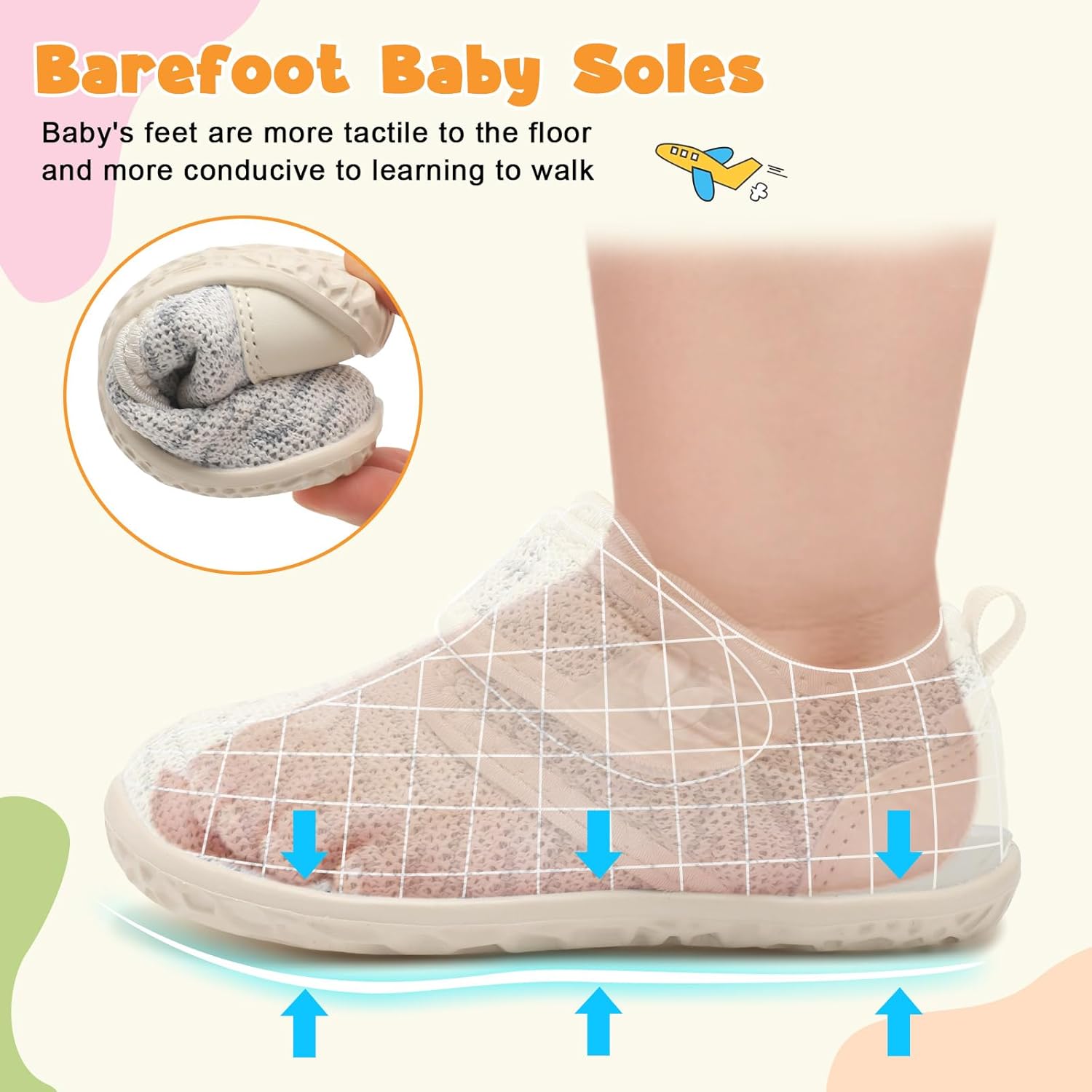 FEETCITY Baby Walking Shoes Barefoot Baby Shoes Infant Sneakers Newborn Crib Shoe Lightweight Flexible Slip On Shoe - Image 6